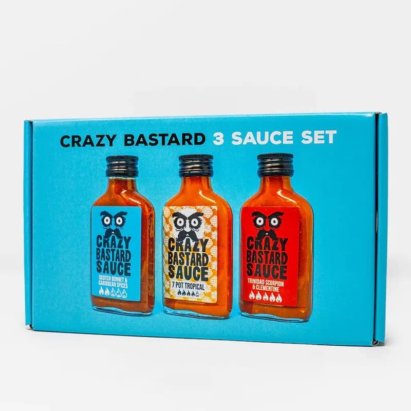 Crazy Bastard Sauce - x3 Caribbean Edition (Heat Levels 4, 8, 10)