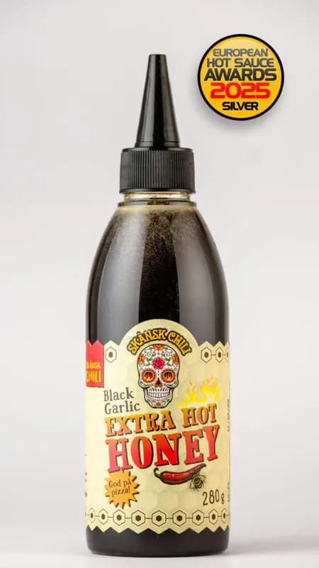 Skånsk - Swedish Black Garlic Hot Honey - EXTRA HEAT - (Heat Level 8)