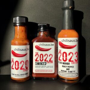 Chilisaus.be TRIO - 3 of our own Hot Sauces (Heat Levels 8, 10, 10)