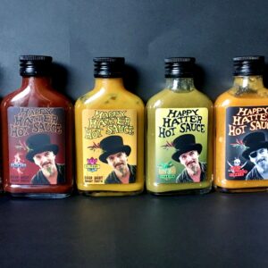 Happy Hatter Hot Sauce - THE WHOLE FAMILY - x6 Sauces -100ml  (Heat Levels 3, 6, 7, 7, 8,10)